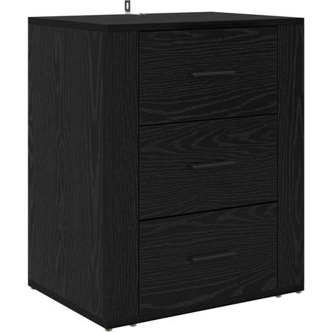 Maison Exclusive - Armadio da Notte Rovere Nero 35 x 50 x 60 cm Legno multistrato