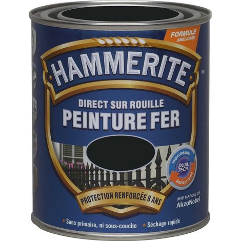 Peinture Direct Sur Rouille Mat Noir Ferronnerie 0,75 L - Hammerite