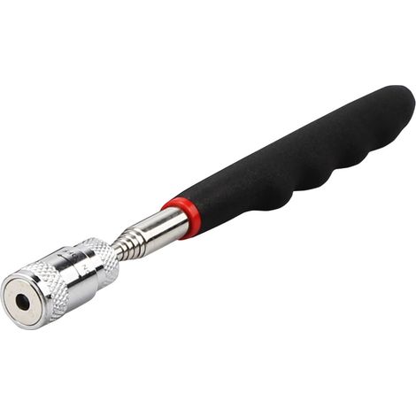 Outil de ramassage magnétique rétractable Preciva avec poignée en mousse et écran LCD, rétractable de 7,5" à 27,5".