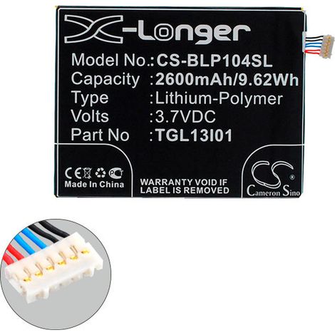 NX - Batterie téléphone, smartphone, GSM pour Wiko 3.7V 2600mAh - TLG13I01TLG15G08 (1/3)