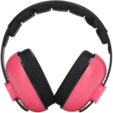 BUNTHAUS Casque antibruit industriel, protection auditive NRR 31 dB, casque portable pour l'apprentissage et le tir, rose rouge (1/5)