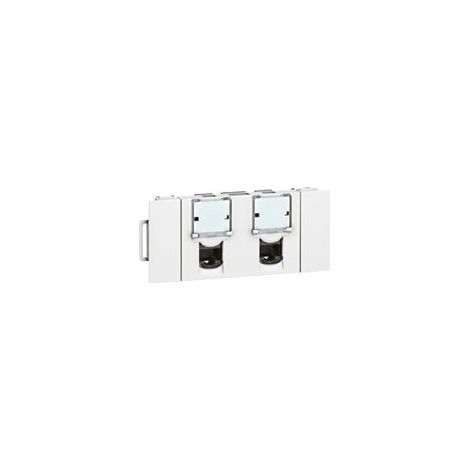Legrand 077190 Presa doppia RJ45 per canalina a clip diretta Legrand Mosaic - Cat.6 FTP - 3 mod