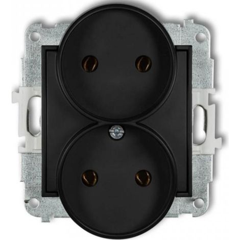 Mini-Doppelsteckdose b/u matt schwarz 12MGPR-2