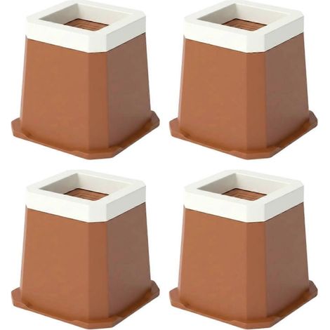 Patins pour pieds de meubles, rehausseurs empilables pour pieds de table et de chaise, niveleurs de meubles robustes, marron (1/5)
