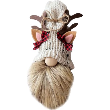 Elfo de lana para tejer Nisse – Elfo Tomte Decoración para el hogar 23 cm – Gnomo decorativo de jardín para el hogar y Navidad en azul, blanco y azul claro (1/5)