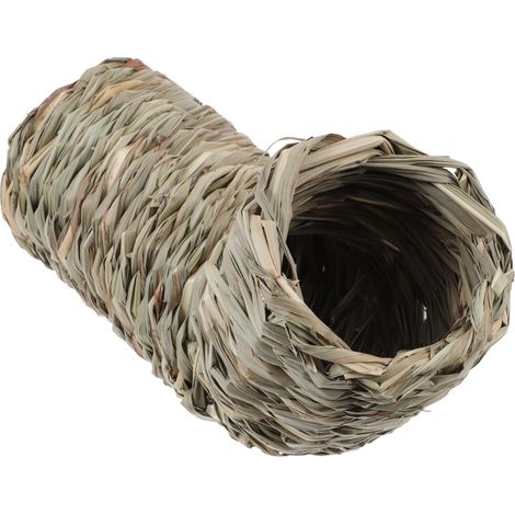 Handgewebtes Strohnest für Hamster, Tunnel für Kleintiere, perfekt für Chinchillas und fördert das Spielen. (1/5)