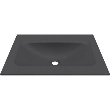 Lavabo da incasso per mobili 60.5 cm in keratek nero opaco  KK-6005NEL kamalu