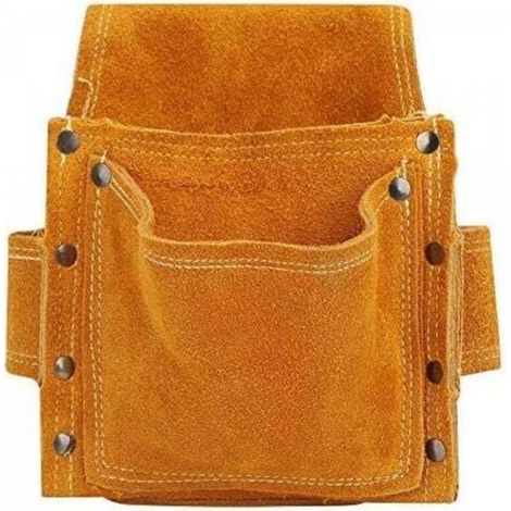 Pochette à outils multifonctionnelle, sac à outils de ceinture, sac à outils épais, sac banane, matériel en cuir de vache durable, rangement d'outils (1/5)