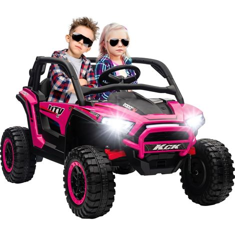 2 Seater 24V 7AH Ride on Truck-Battery Powered Electric Ride On Car w/ Remote-Suspension-3 Speeds-Pink (1/5)
