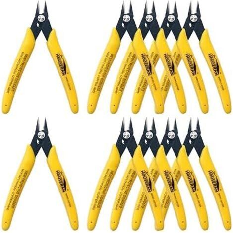 Lot de 10 micro-pinces coupantes affleurantes 12,7 cm avec ressort, pince coupante latérale, mini coupe-fil pour la fabrication bijoux, modèles en plastique, attaches zippées, appareils - (1/5)