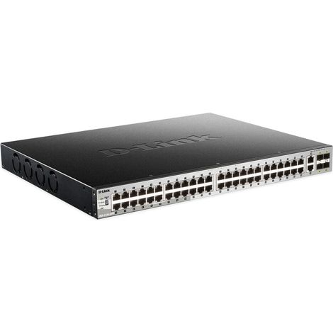 D-Link DGS-3130-54PS Gestionado L3 Gigabit Ethernet (10/100/1000) Energía sobre Ethernet (PoE) Negro, Gris (1/2)