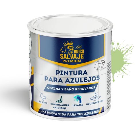Pintura para Azulejos de Baño y Cocina Brillante Bambu 750 ml al agua