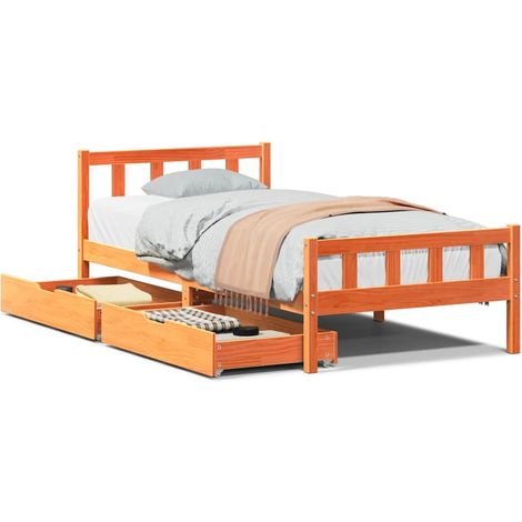 Maison Exclusive - Letto senza Materasso Marrone Cera 75x190 cm in Legno di Pino