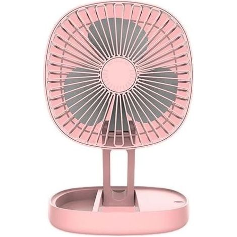 Mini-Tischventilator mit verstellbarem Winkel, 1200 mAh, USB-Akku-betrieben, mit Aromabox, für Schlafzimmer und Büro (1/5)