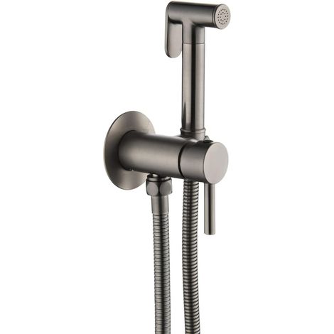 Douchette bidet gris anthracite, murale, chaud/froid, réglable (1/5)