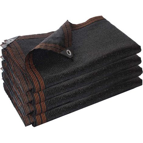 Sonnenschutznetz, schwarzes UV-Schutzgewebe, Outdoor-Sonnenschutznetz mit Ösen für Terrasse, Veranda, Pool, Pflanzen- und Blumenschutz (Größe: 4x12m/13.12x39.3ft) (1/5)