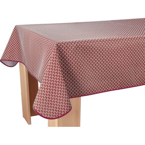 Nappe Anti-Taches Paon Bordeaux - Rectangle 150 x 300 cm, (1/4)