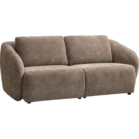Canapé 2 places en tissu chenille taupe LIRUNO (1/4)
