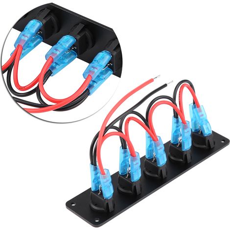 5-fach runder blauer LED-Schalter 12-24V für Boote, Yachten, Wohnmobile, Armaturenbrett, Kippschalter (1/5)