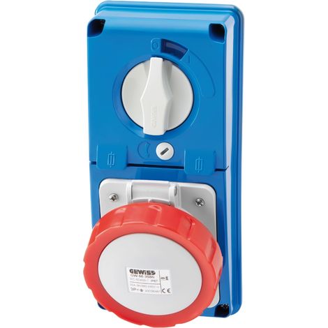 Presa Verticale Interbloccata Gewiss GW66341 Senza Fondo IP67 3P+T 32A 400V