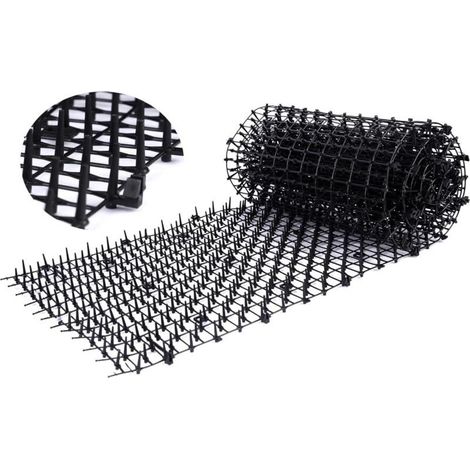 Tapis répulsif pour chats avec picots en plastique pour empêcher les chats de s'approcher, 2 m x 30 cm, noir, 1 pièce (1/4)