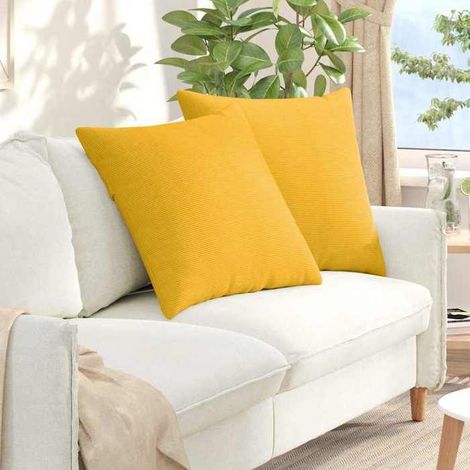 42014038 Coussins de canapé 2 pcs Jaune clair 60 x 60 cm (1/5)