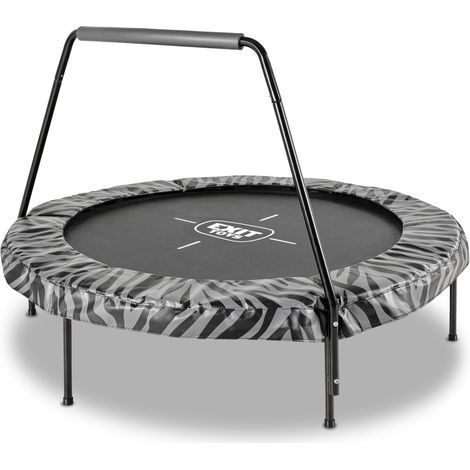 EXIT Tiggy Junior Trampoline with Bar 4.6ft – Black/grey