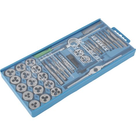 Hofuton 40 Pcs M3-M12 Kit de Taraudage en Acier au Carbone Coffret Tarauds et Filières (1/5)