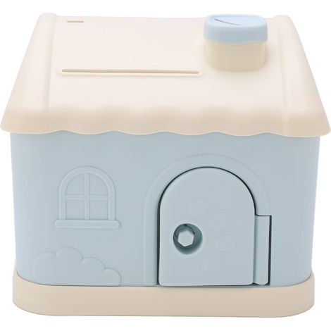 House Piggy Bank Cute House Open Door with Key Financial Awareness Portable Develop Saving Habit Coin Bank for Boy Girl (1/5)
