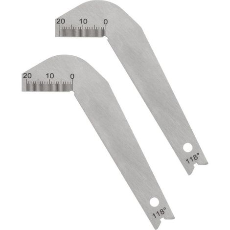 2pcs Perceuse Morceau Angle Jauges 118 Degré Perceuse Affûtage Jauge Inoxydable Acier Angle Mesure Jauge (1/4)