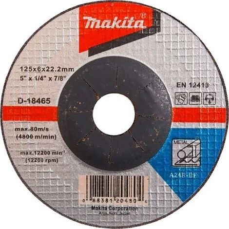 Disque à meuler Makita d-18465 125 mm épaisseur 6 mm