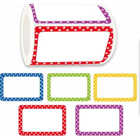 Etichette autoadesive con nome (5 colori) (Ciao, mi chiamo) 300 etichette per ufficio, riunioni, scuola, insegnanti (1/4)