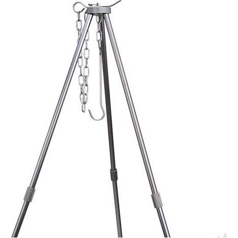 Barbecue portable suspendu en acier inoxydable – Charge 12 kg – Ajustable en hauteur – Sac de transport inclus – Pour camping et extérieur (1/5)