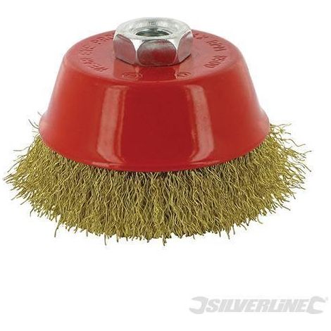 Spazzola a tazza con fili ondulati in ottone alta resistenza ideale per smerigliatrici Offerta-100 mm