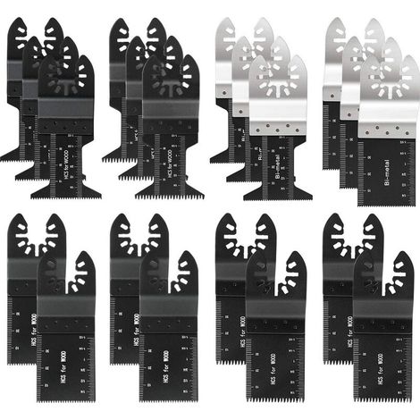 Lot de 20 lames de scie oscillantes professionnelles bois/métal, système Quick Release universel – DELKEVIC