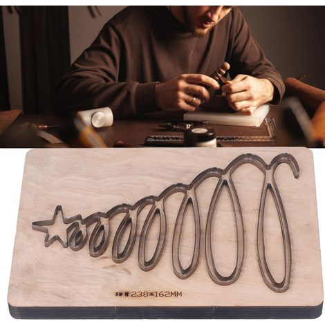 Kit de découpe pour cuir « Sapin de Noël Météore », trou percé à la main, matrice de découpe pour cuir (1/5)