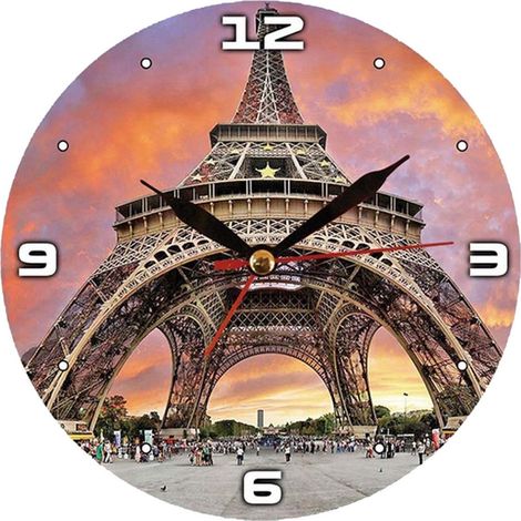 Grande Pendule ronde en verre Paris (1/2)