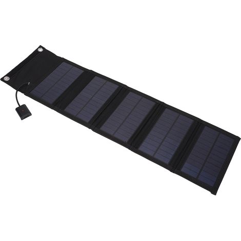 Chargeur solaire pliable 10 W 5 V, panneau en silicium polycristallin, batterie externe pour téléphone portable, idéal pour les activités de plein air. (1/5)