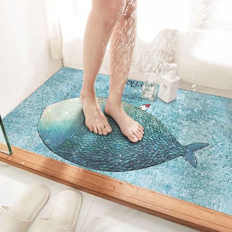 Tapis de douche en luffa antidérapant, rectangulaire, adapté aux douches intérieures, fabriqué en PVC résistant à la moisissure, adapté aux zones humides, tapis de douche en luffa doux et à séchage ra (1/5)