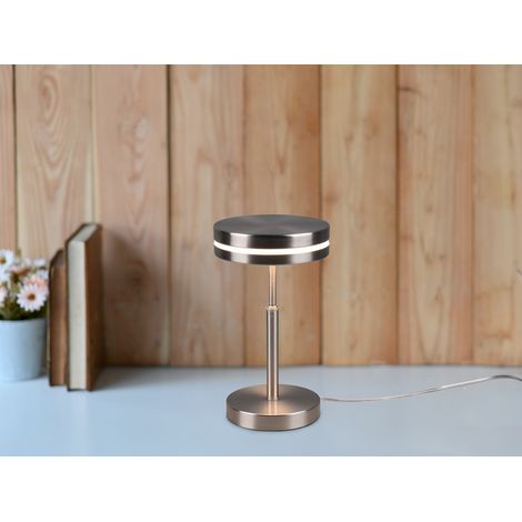 Kleine LED Tischleuchte FRANKLIN rund Silber, Höhe 25cm (1/5)