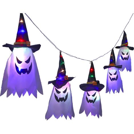 Guirlandes lumineuses LED d'Halloween en tissu, décorations lumineuses d'Halloween, lanternes pour les fêtes