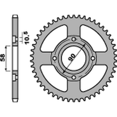 Pignone posteriore PBR JTR269 42 Honda Cg 125 Cm 125 CB 125T in acciaio resistente