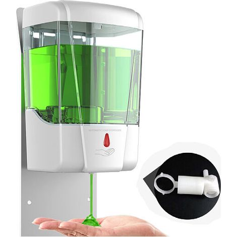 Wall Mounted Soap Dispenser, 700ML Wall Mounted Infrared Sensor Automatic Soap Dispenser, Hydroalcoholic Gel Dispenser Suitable for Baths, Kitchens, Hotel, Restaurant (1/5)