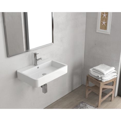 Lavabo suspendu CONTOUR rectangulaire 60x40x12 cm (1/2)
