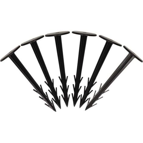 Lot de 100 piquets de fixation, plastique résistant aux UV, tête plate 40mm, pointes affûtées, pour toile anti-mauvaises herbes et jardin (1/5)