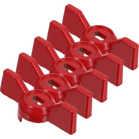 5 Pièces Poignée pour Vanne à Bille Rouge 8x6 Mm en Alliage (1/3)