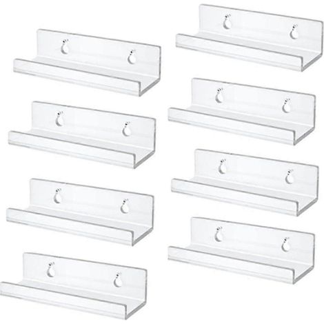 Étagère murale transparente pour disques vinyles, lot de 8, présentoir en acrylique (1/5)