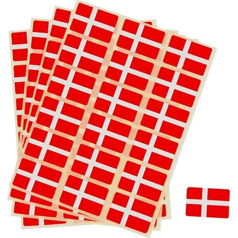 Drapeaux autocollants - réf 59124 - Couleur Rouge - Autocollants - Décoration facile