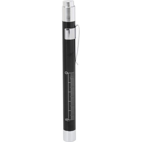 Lampe stylo LED jaune, tête concave en aluminium, lumière médicale pour examen pupille, noir, avec échelle pupillaire (1/5)