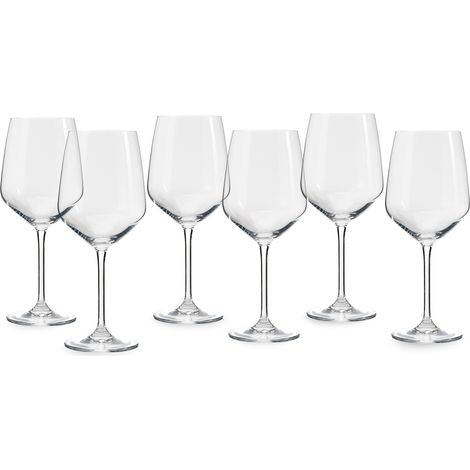Verres à vin rouge, set de 6, 627 ml - Verres à vin, calices à vin, verres en cristal de forme bulbeuse, grande ouverture et pieds allongés, lavables au lave-vaisselle, 23,3 x 9,8 cm (1/5)